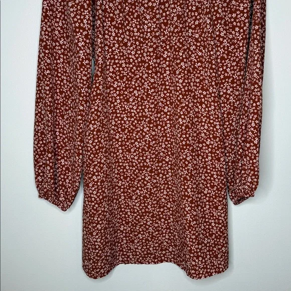 Lush cinnamon floral peasant mini dress size medium - Picture 8 of 10